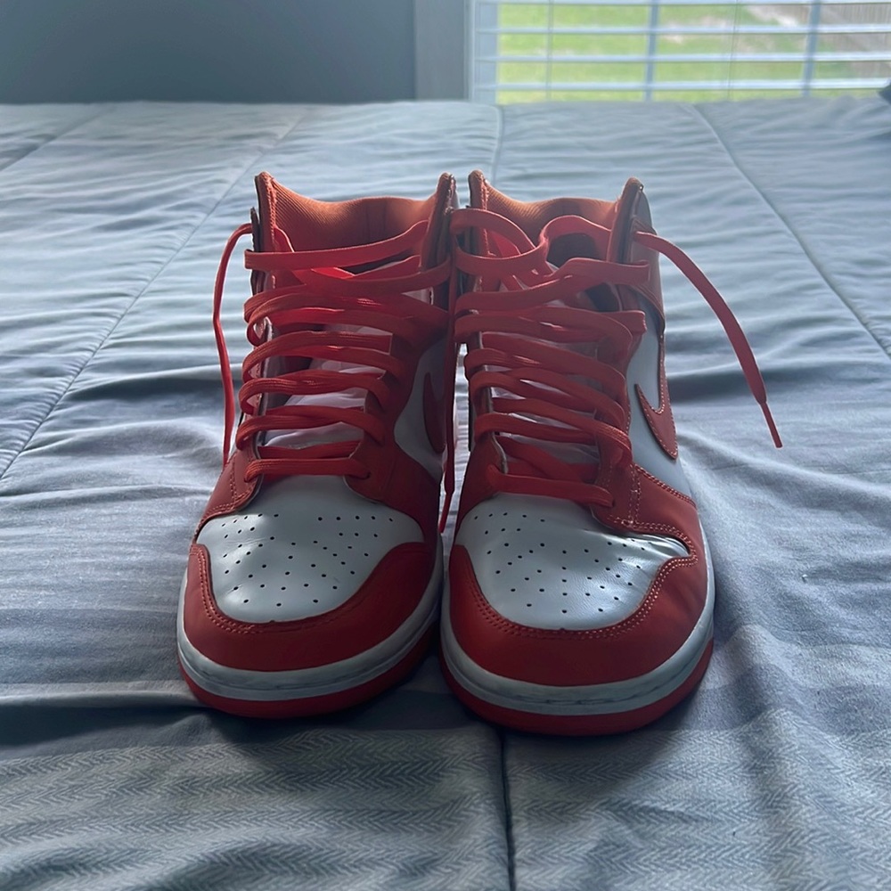 Orange and white dunks